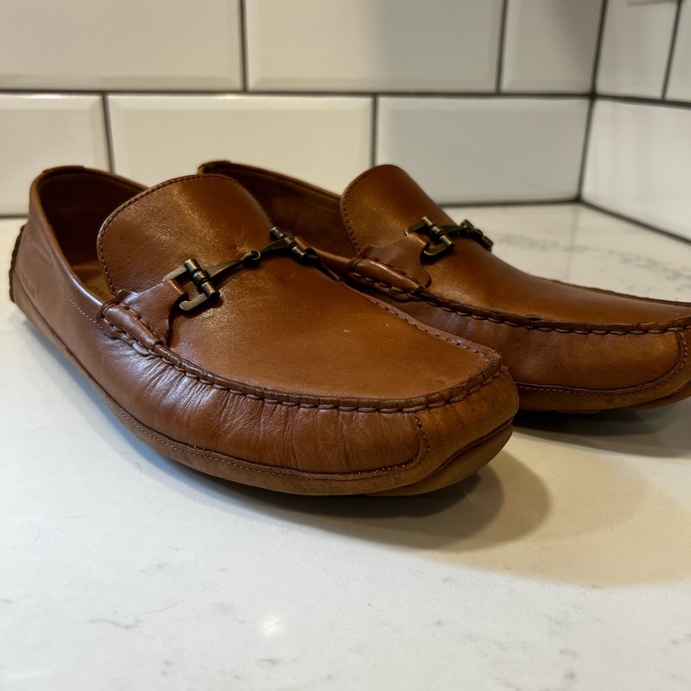 Cole Haan Wyatt Bit Brown Leather Driver Loafers - Picture 2 of 8